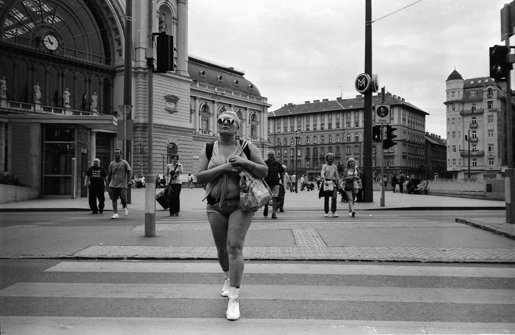 Black on white photo of Budapest shot on Ilford film