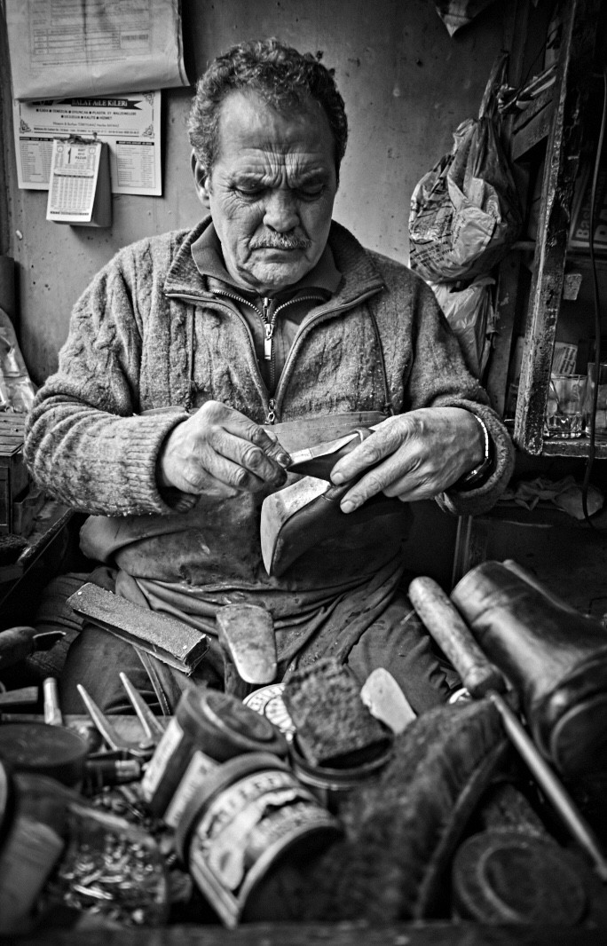 Street photography shot on Ilford Delta 400 film