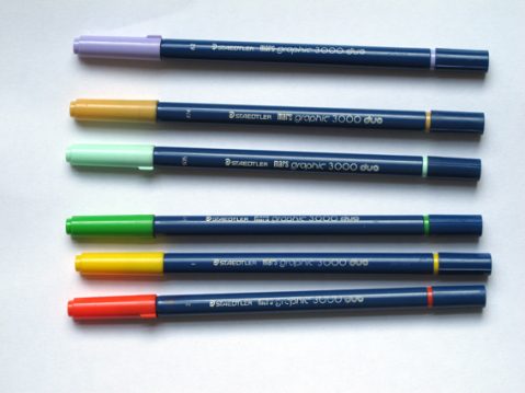 Pens used for hand colouring darkroom prints