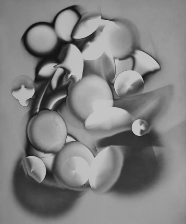 Silver gelatin darkroom print created by Michael jackson using the Luminogram process