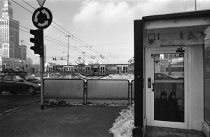 Black and white portrait taken in Warsaw and show on ILFORD film