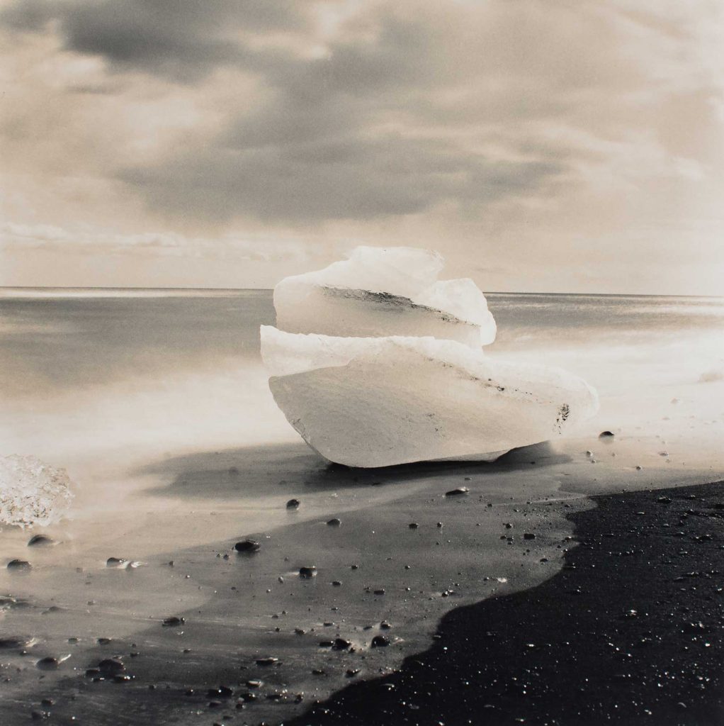 Jokulsarlon-Two - Black and white photograph shot on ILFORD film by Dave Kirby