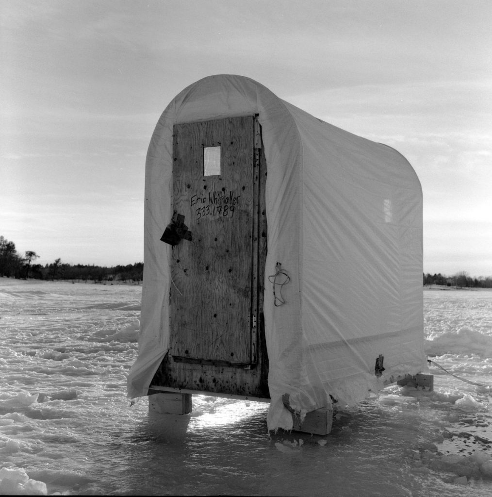 Sea fishing hut hot on ilford film by Matthew Thompson