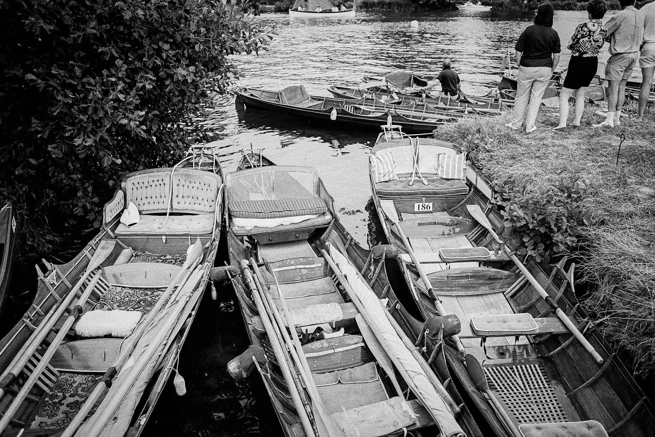 Boats on the River shot on HP5+ film and developed in ID11