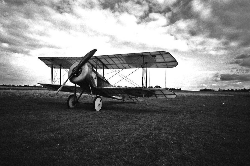 @NavalAirHistory Jan 10 Hootlet More The wonderful Bristol Scout of @ScoutBuilder at @StowAero taken on @ILFORDPhoto HP5 with a Voigtlander rangefinder camera