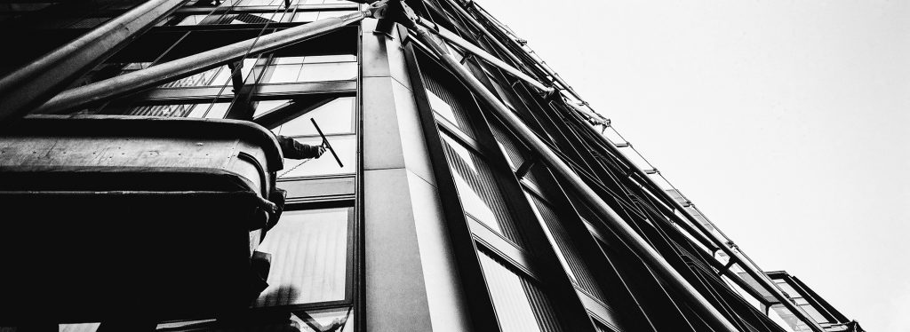 Window Cleaners shot on ILFORD XP2S film by Simon King