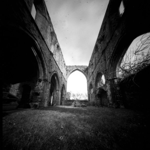 @tiboalberny The roof is long gone but the perspective is still there at the Abbaye de Beaufort. 30 seconds exposure at f128 with the #4x5 #Pinhole #ilfordphoto #fridayfavourites 
