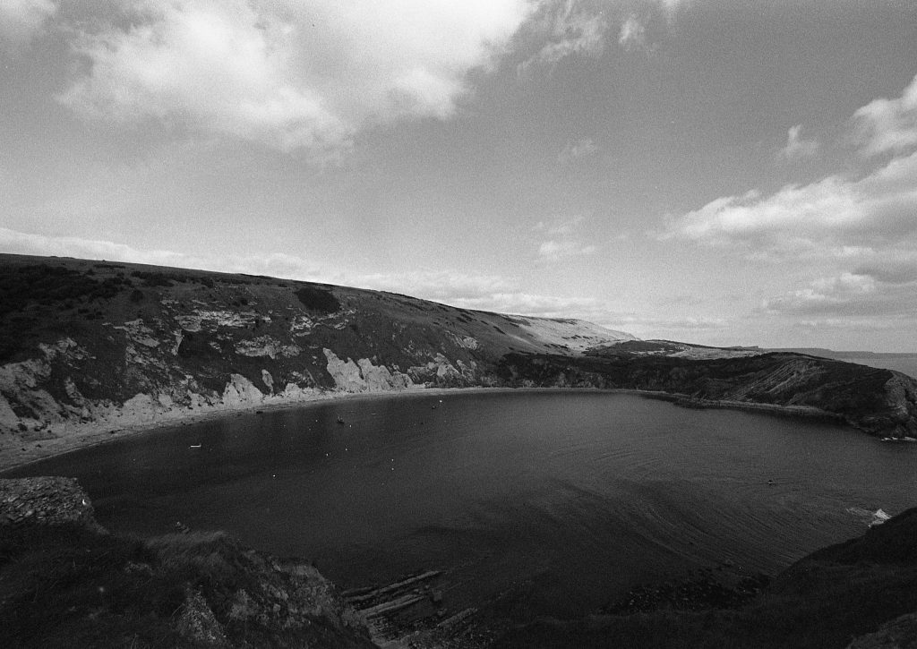 Lulworth Cove shot on HP5+ Black and white film by Jason Avery