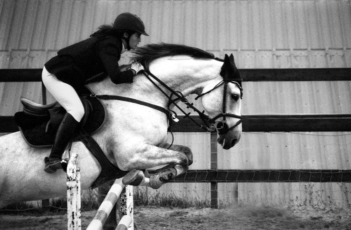 Black and white films shot of horse jumoing by Ady Mufty on ILFORD Delta film