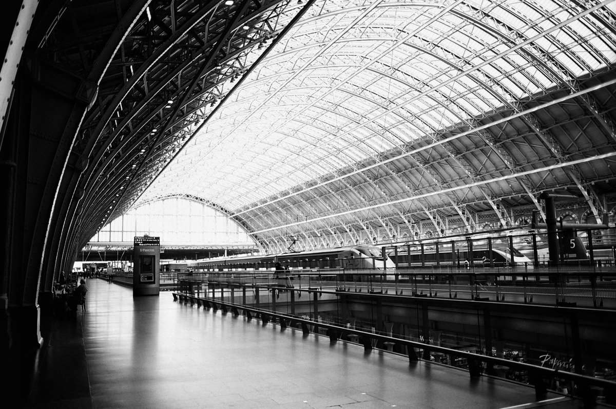 @Givemeabiscuit St Pancras Station @ILFORDPhoto XP2 Super 400. Olympus OM1n #fridayfavourites #travel 