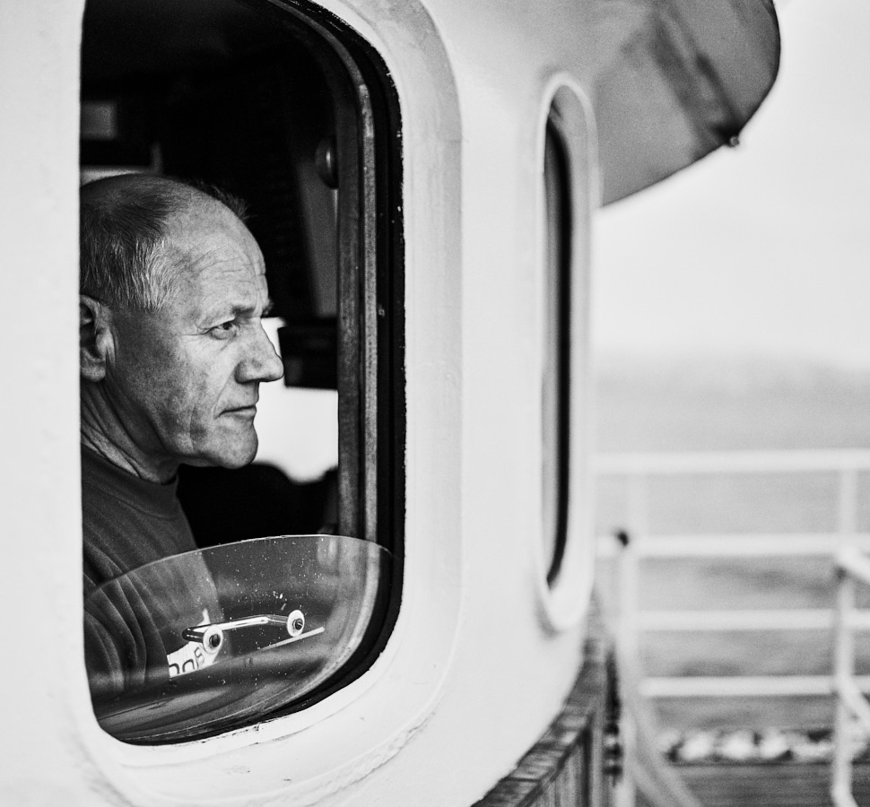 Skipper Portrait. Troms, North Norway Voigtländer Bessa III, B+W yellow filter and Ilford FP4+ (in ID-11). Flextight X1 Scan.