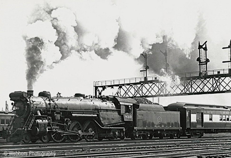 “Blue Comet” – Dad’s action shot of this express train leaving Jersey City, NJ in September 1938