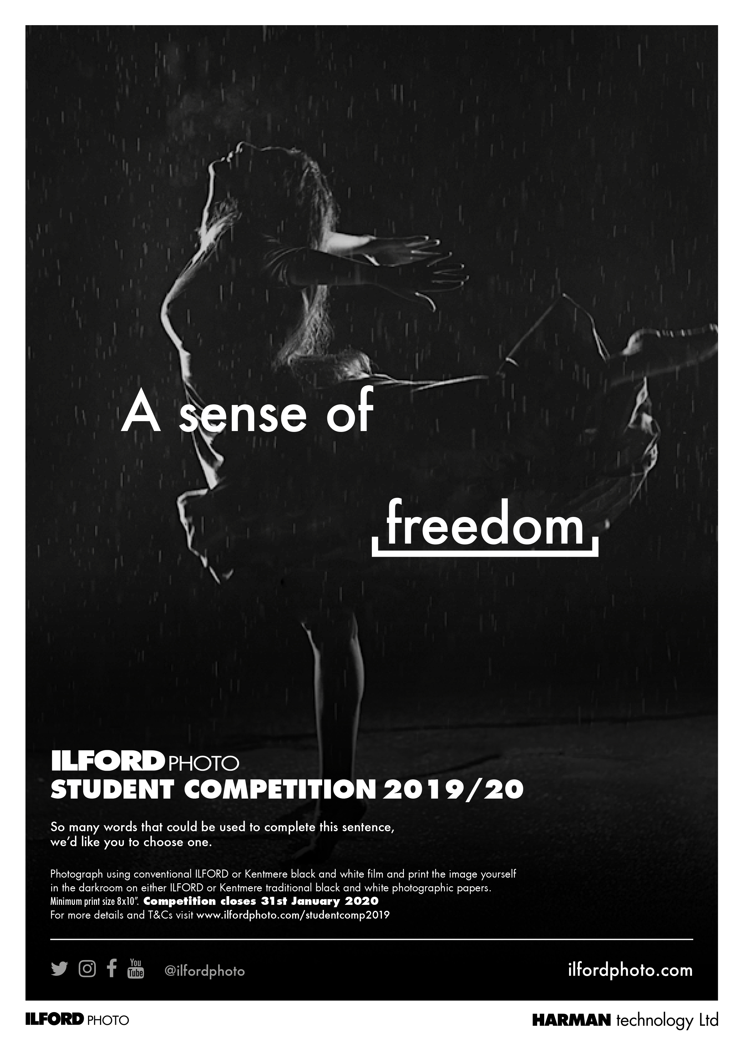 A sense of Freedom poster for ILFORD Photo 2019 Student compet6ition