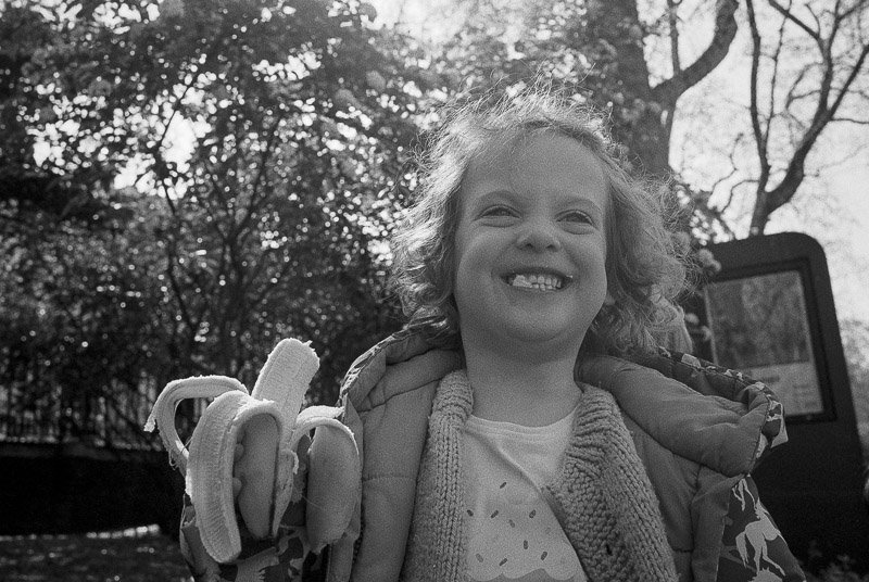 @paulasmithphoto This weeks @ILFORDPhoto theme is #smiles. I couldn't resist this one of my cheeky daughter. Taken on #HP5+ 35mm film rated at 800, developed in Ilfotec 1+31 for 9.5mins #ilfordphoto #fridayfavourites #believeinfilm