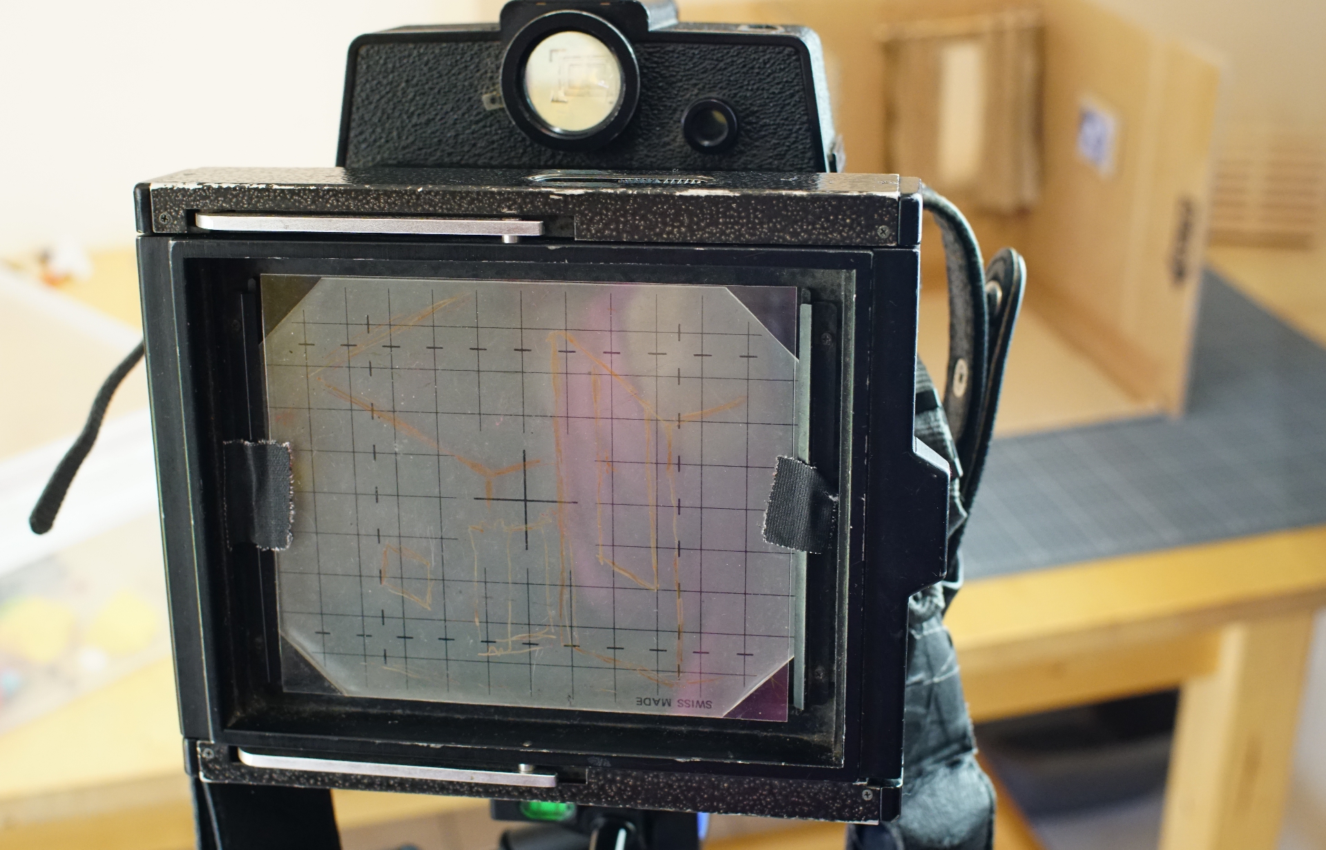Drawing the scene on to taped transparancy Drawing the scene on to taped transparency for darkroom composites