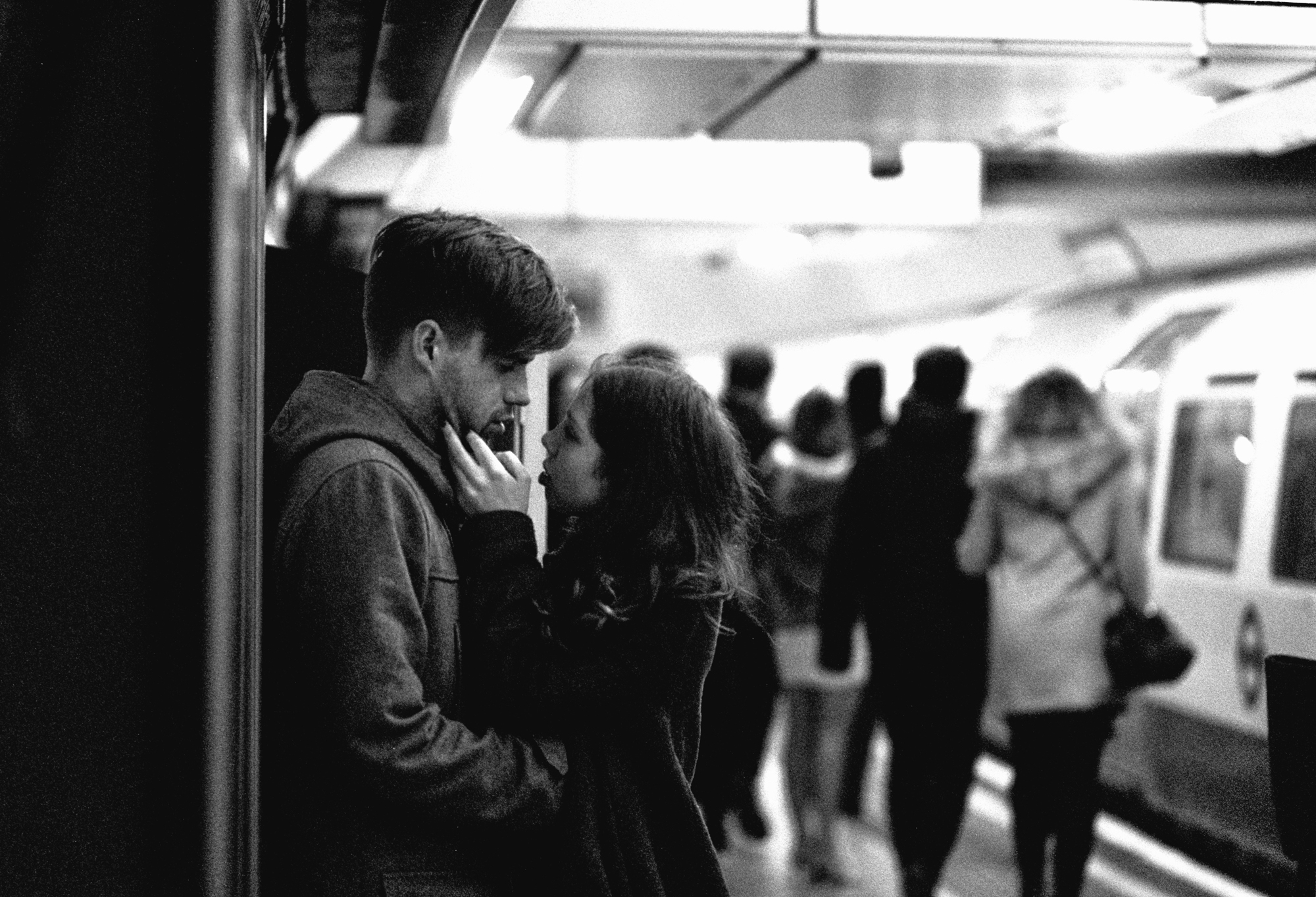 HP5+ 400 @1600. London Underground, 4am-ish New Years Day, 2020. Nikon FM2.