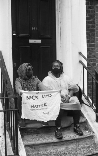 Black and white photography from BLM Protests shot by James harris on ILFORD black and white DP4 films and developed in Ilfosol 3