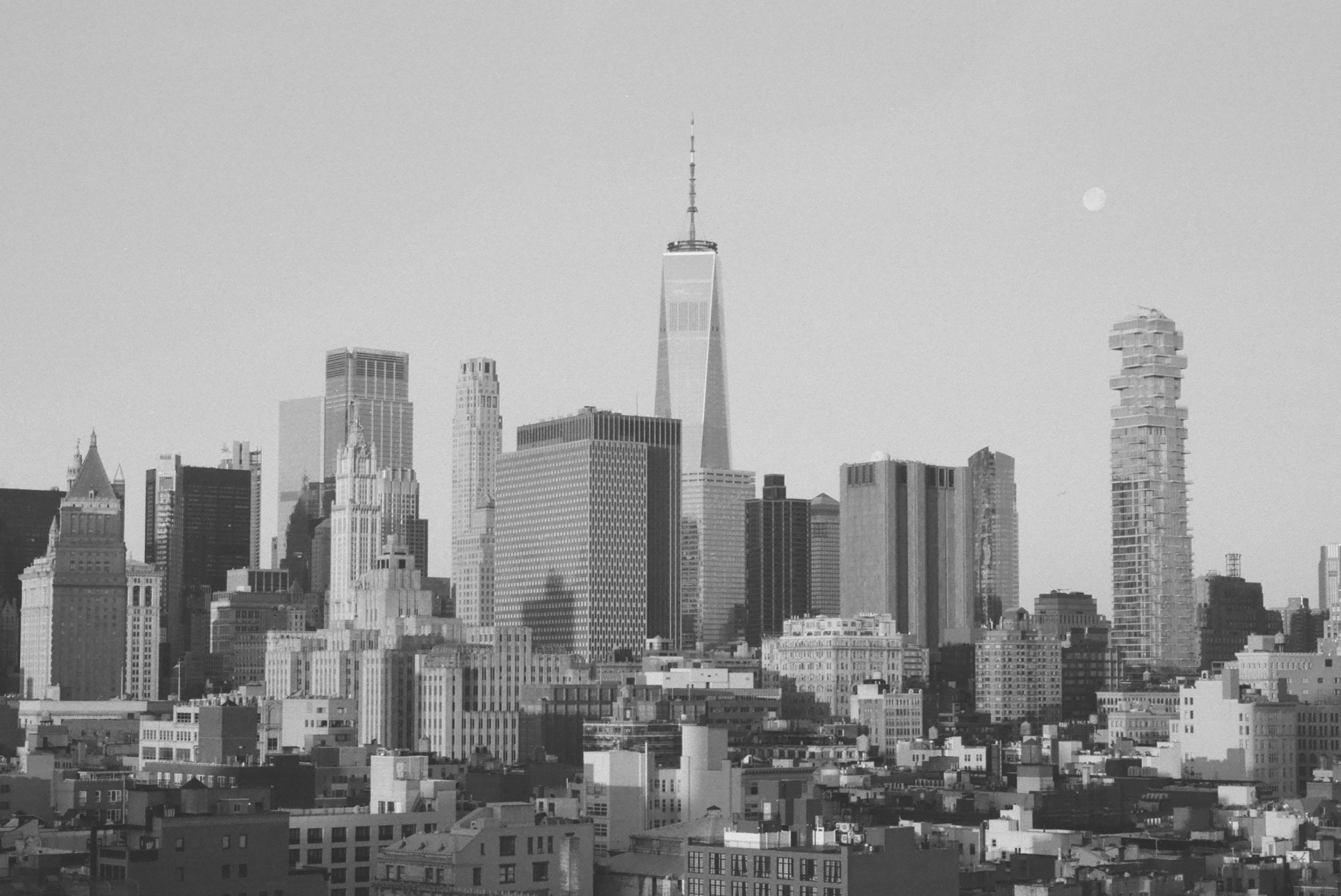 Shot of New York skyline on HP5 Plus black and white film by Louis Kassam