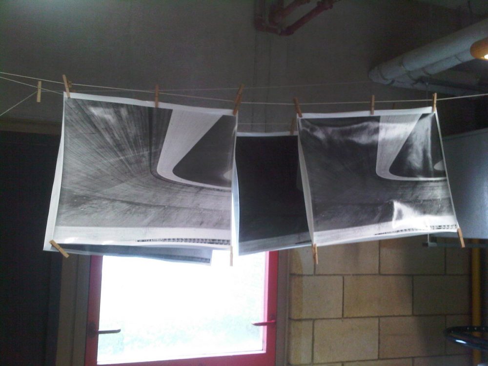 Multigrade prints hanging to dry photographer Matt Ben Stone