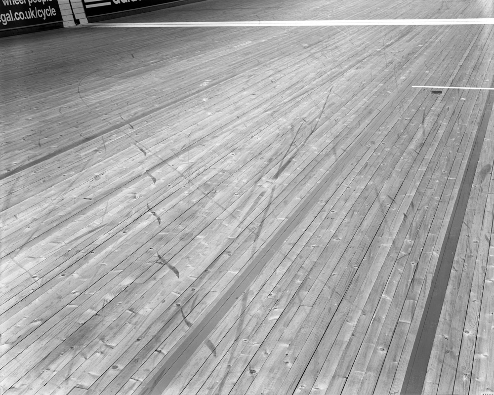 velodrome track shot on black and white delta100 film by Matt Ben Stone