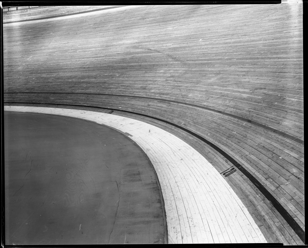 velodrome track shot on black and white delta100 film by Matt Ben Stone