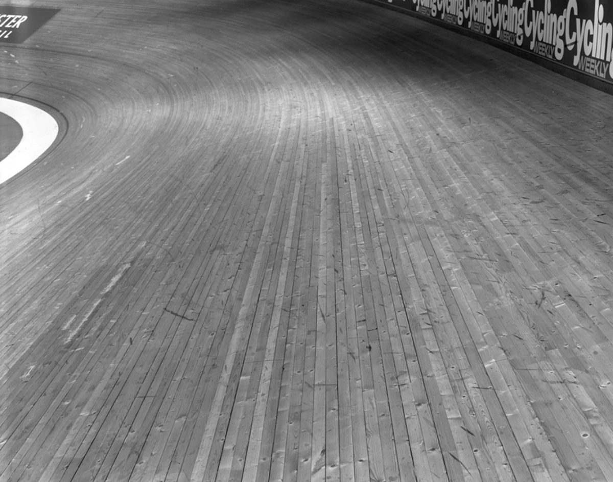 manchester velodrome track shot on black and white delta100 film by Matt Ben Ston