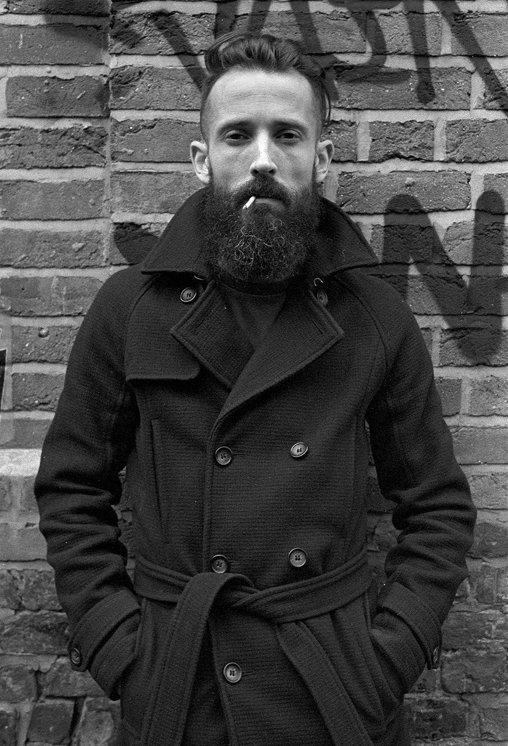 Portrait of a Man with Beard Manchester shot on ILFORD black and white film by Keith Moss