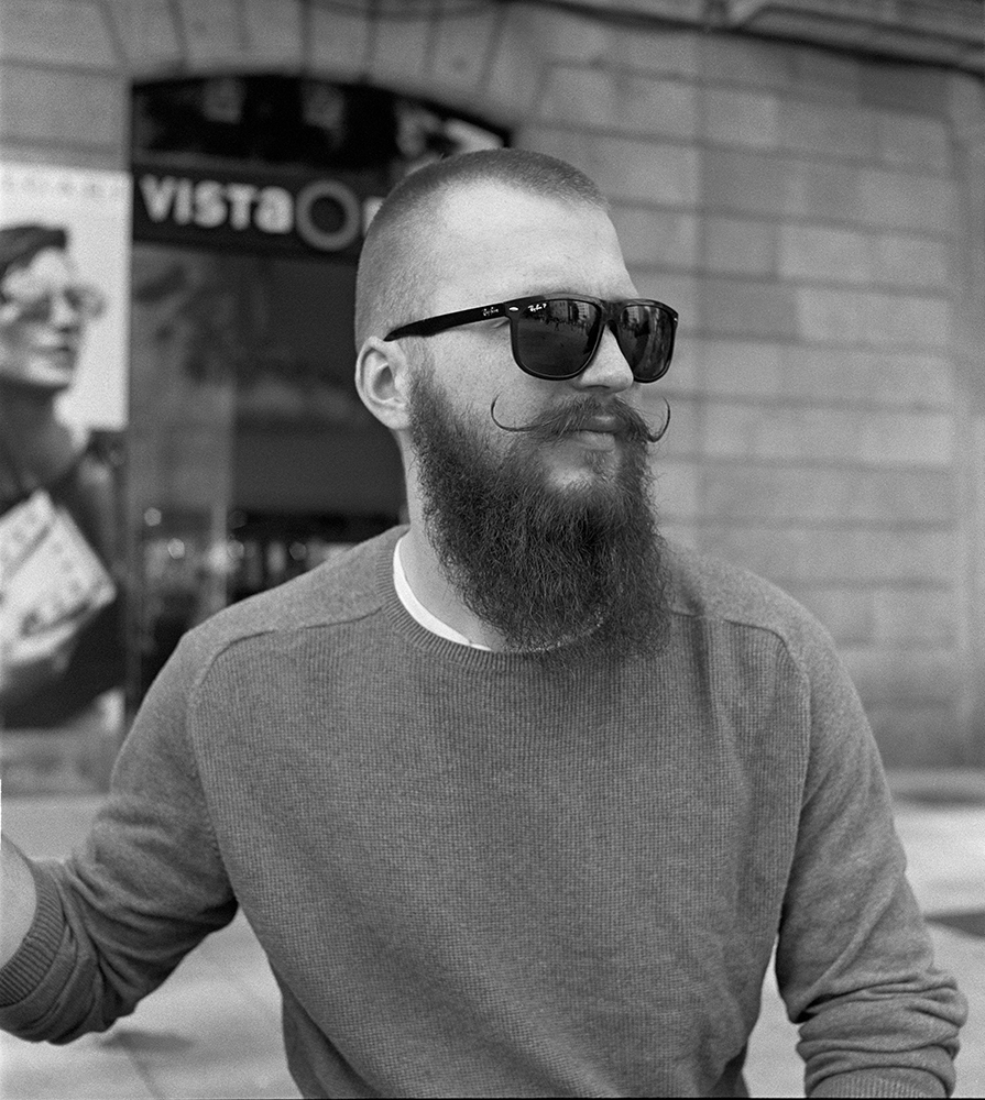 portrait in Barcelona shot on ILFORD black and white film by Keith Moss