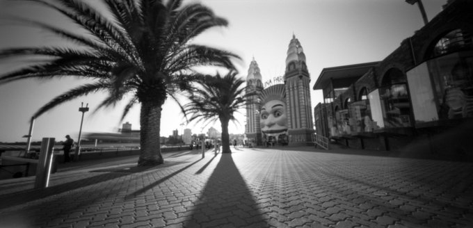 @billthoo Replying to @ILFORDPhoto Luna Park by Sydney Harbour looms large in the memories of 70s kids here. Ondu Pinhole 6x12 Multiformat. FP4 pushed 2 stops. #ilfordphoto #fridayfavourites #sightseeing #fp4 #ondu #6x12 #ilovesydney #lunapark @ONDUpinhole @ILFORDPhoto