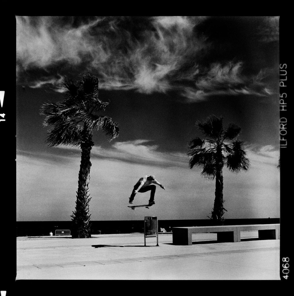 Max-Frion---Switch-Heel-Flip---Barcelona-Spain---Hasselblad-500CM-on-Ilford-HP5-Plus