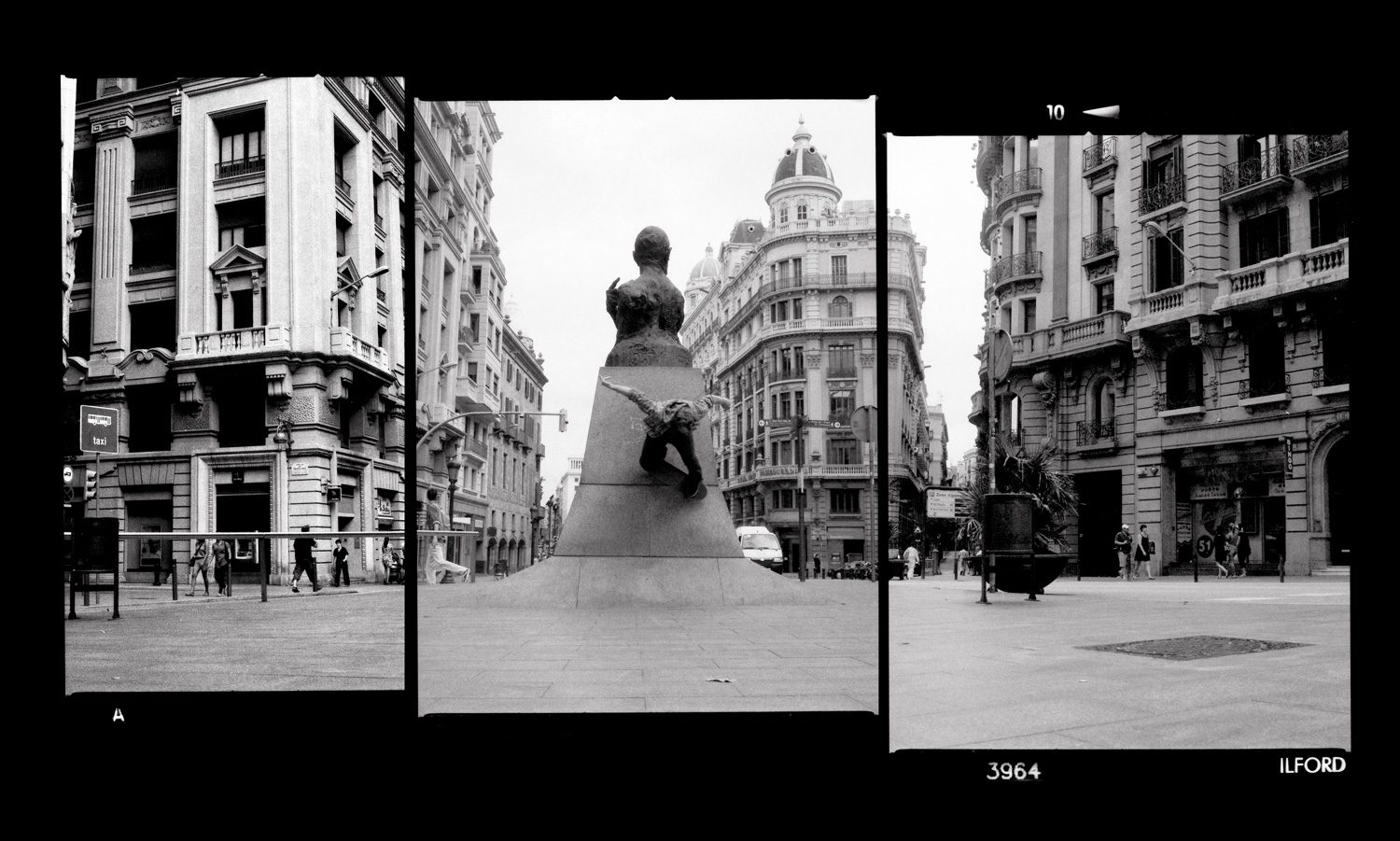 Simon-Wesser-Wallride-triptych-Barcelona,-Spain---Hasselblad-500CM-on-Ilford-Delta-3200-Pro