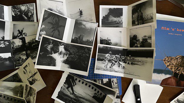 Mike Caputo making a photobook with darkroom prints