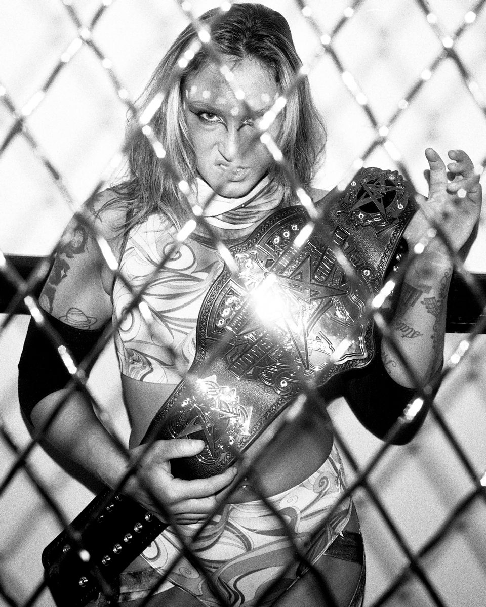 4.Kris Statlander, 2020. Logan Square Auditorium, Chicago, IL. Ilford Hp5 @ 400. Mamiya 7ii/80mm lens w/ flash. Ilfotec HC.