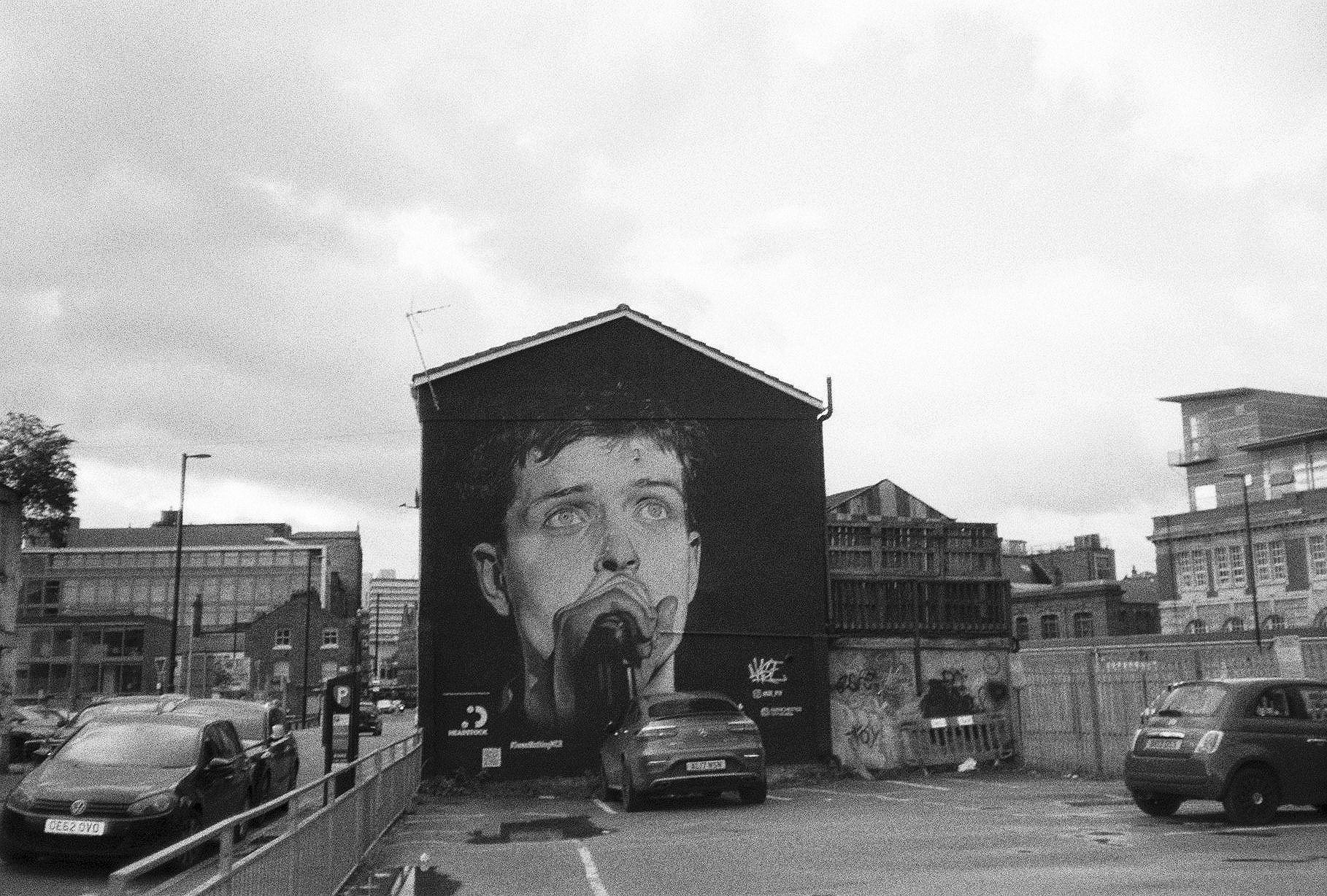 2. Ian Curtis Mural (@akse_p19), Northern Quarter – HP5 Plus, Canon Sureshot AF7s