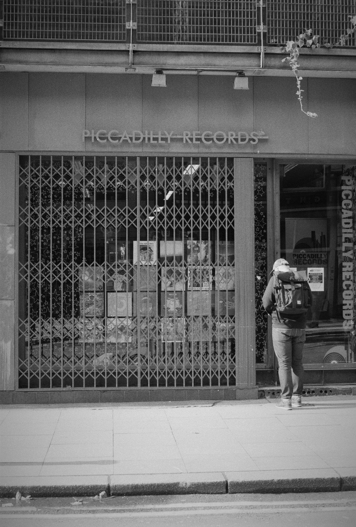 Kentmere 400 of Piccadilly Records in Manchester. 