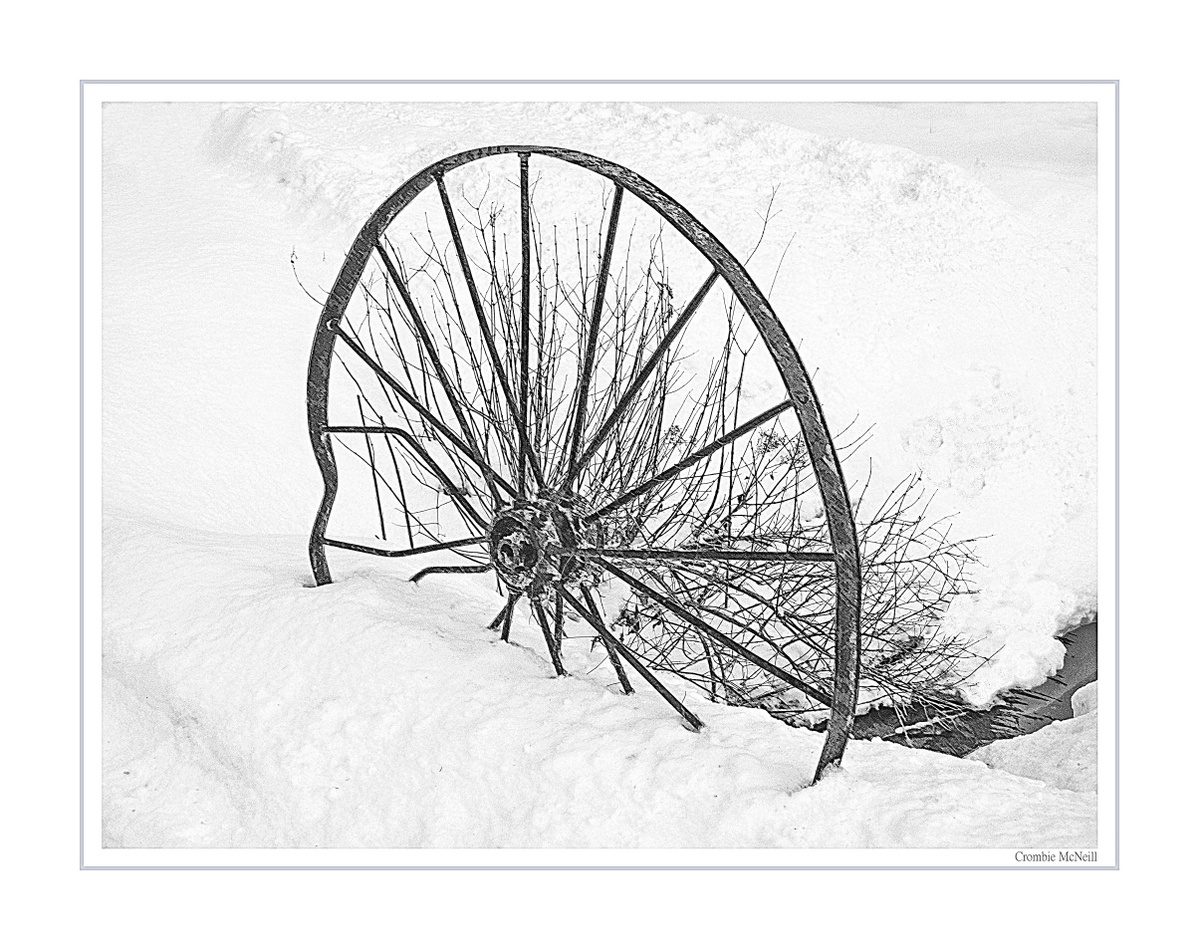 8. Wagon wheel in snow drift with macro 55, 1/500 at f8-f11