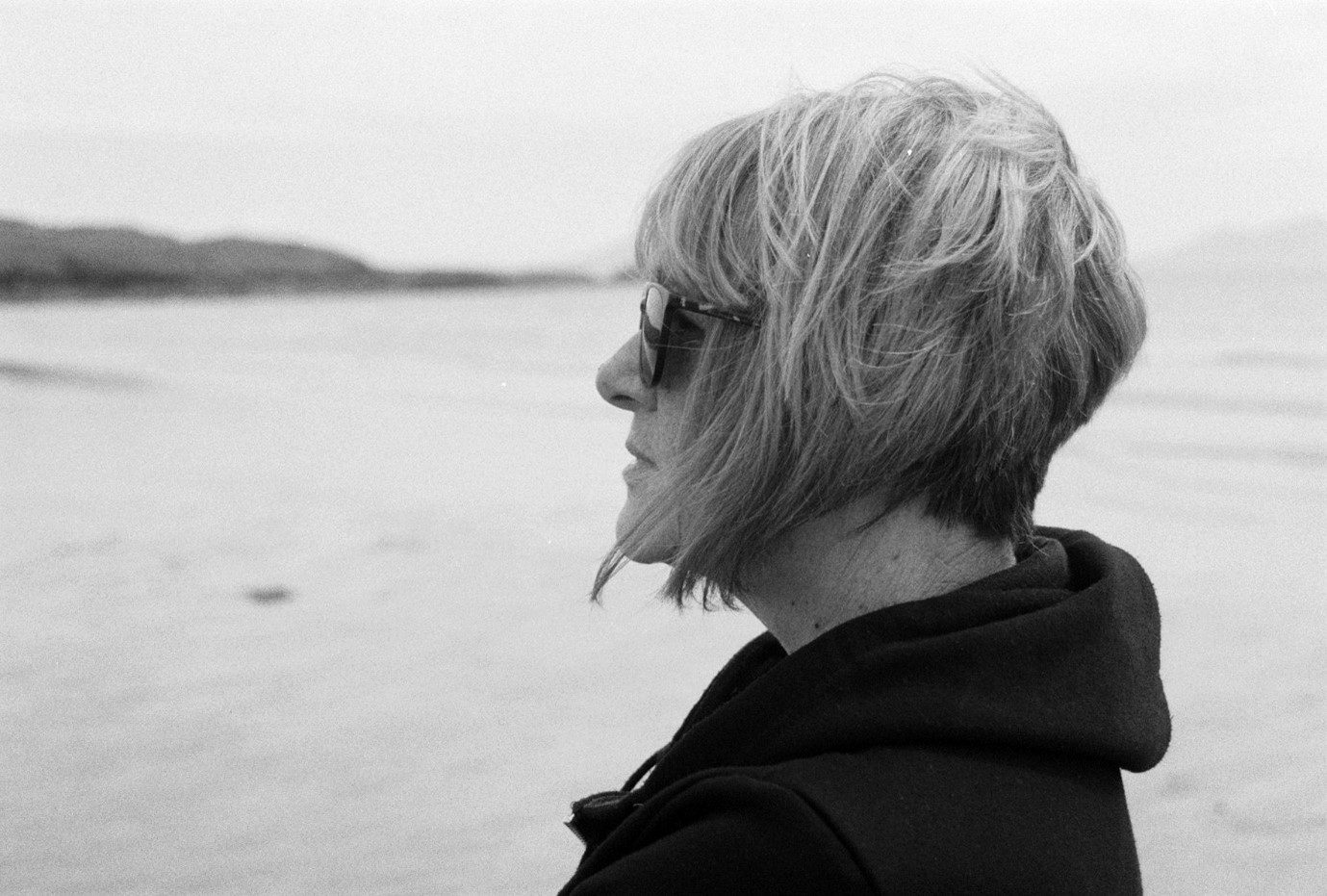 My beautiful mother on Aberffraw beach on Anglesey, she didn’t realise I was taking the photo. (Sorry Mam!) Shot on FP4.