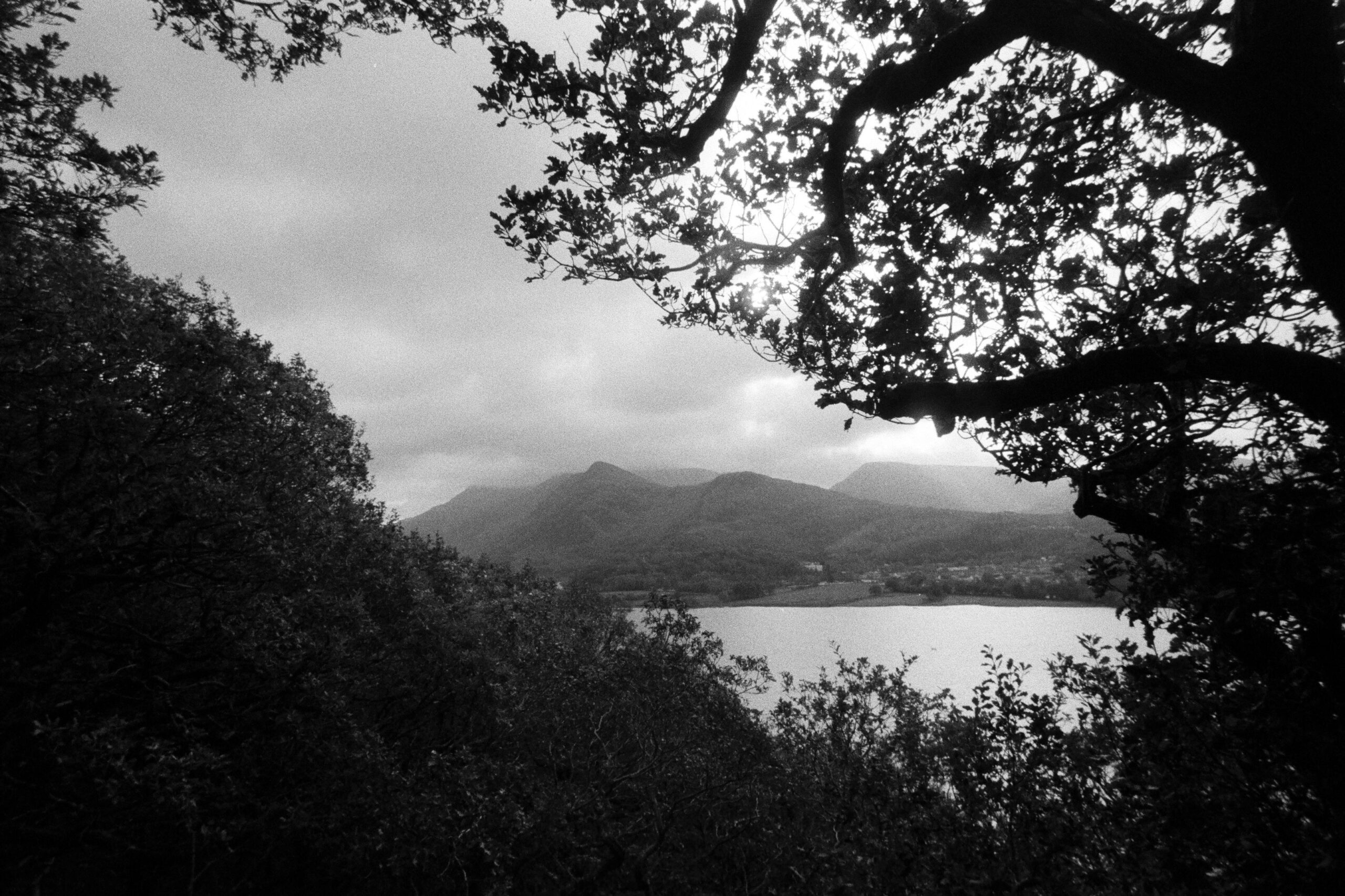 @AS0151 · 2h Don’t know if I’m too late for #framedfilm #ilfordphoto #fridayfavourites Anyway, low clouds over Snowdonia framed by the woods around Llyn Padarn. #believeinfilm Camera Pentax SuperA, 17mm lens, 🎞 Kentmere 400.