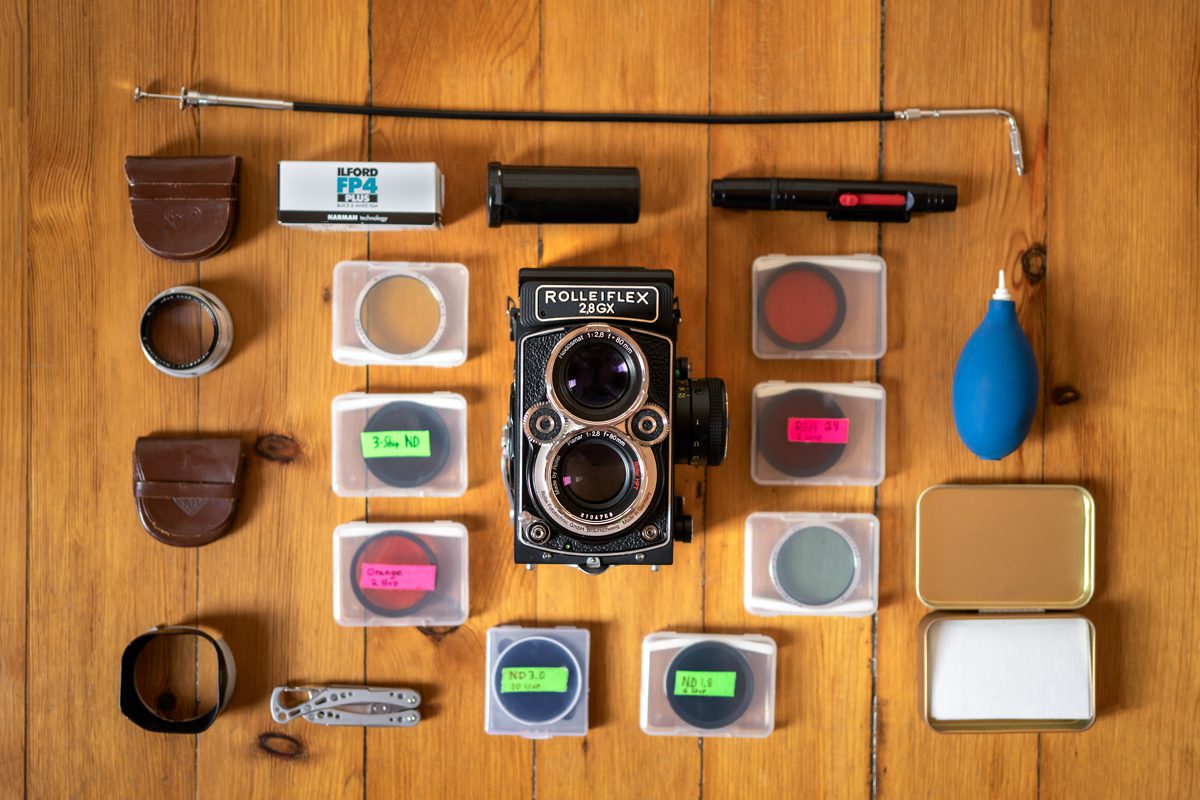 Colour picture of photogaphy camera and equipment