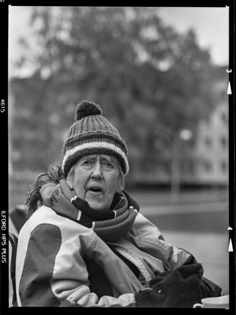 Black and white portrait of an old man