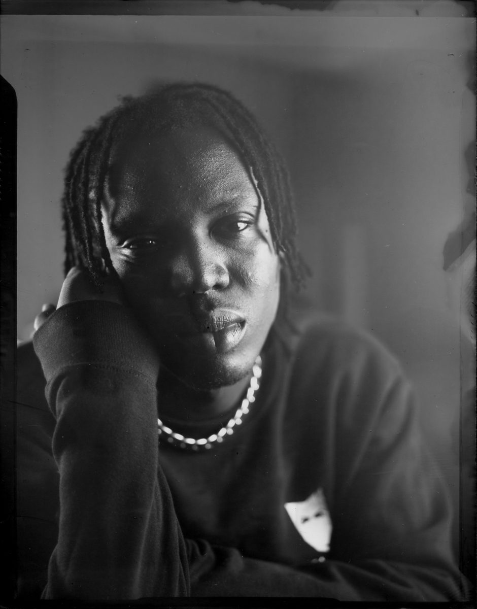 Black and white portrait of a young man