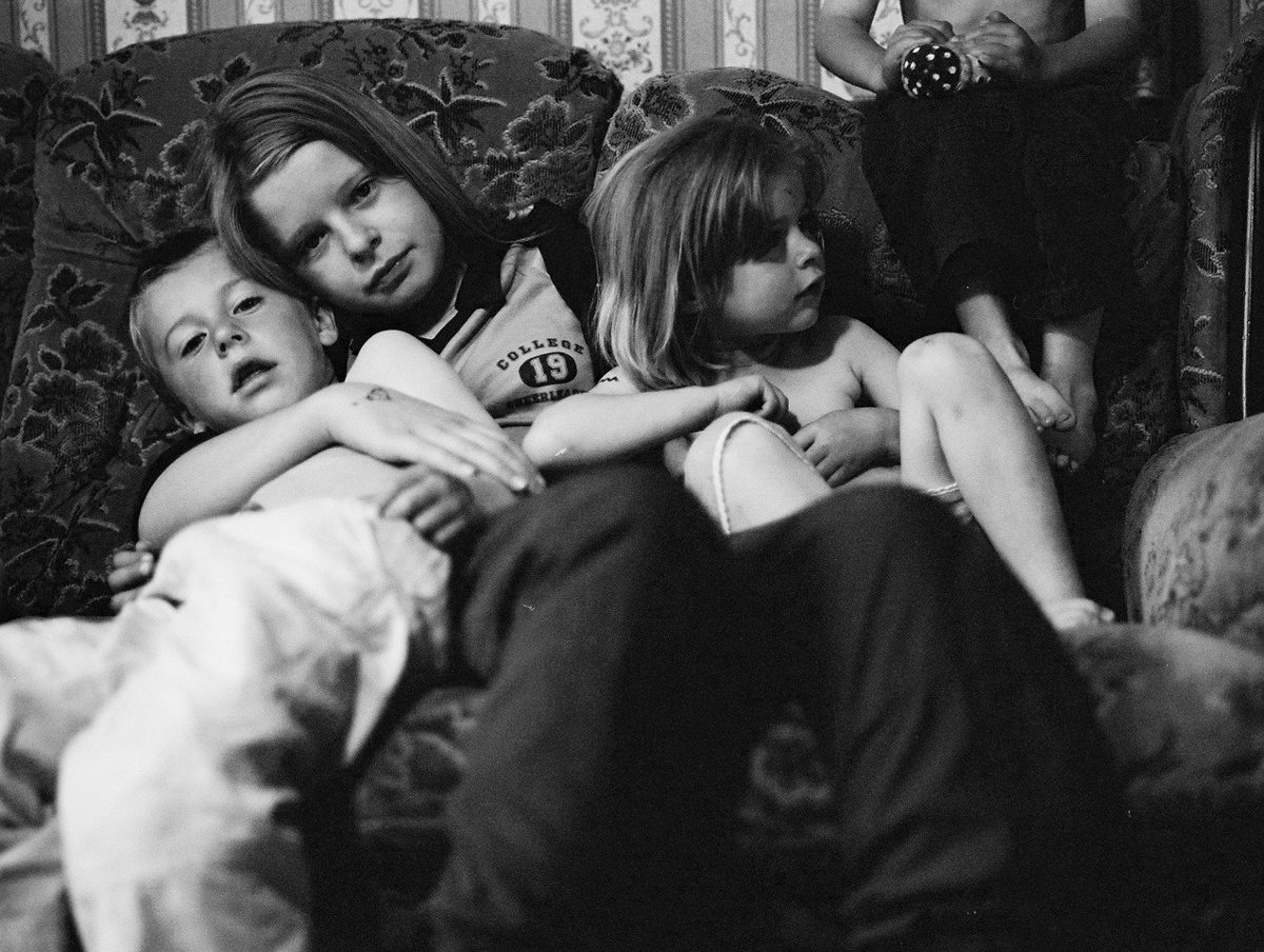 kids on a sofa