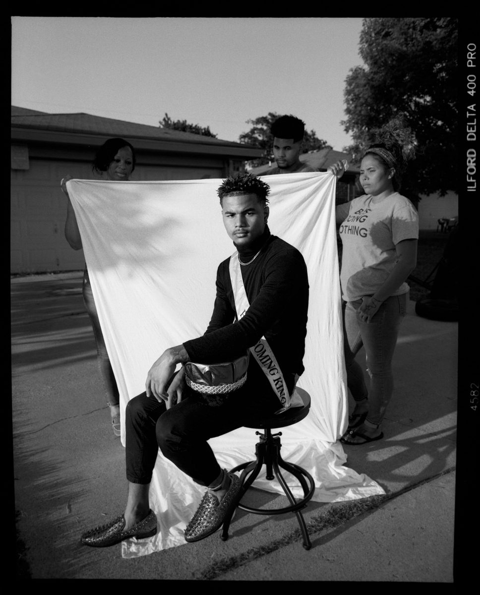 Black and white man dressed for prom