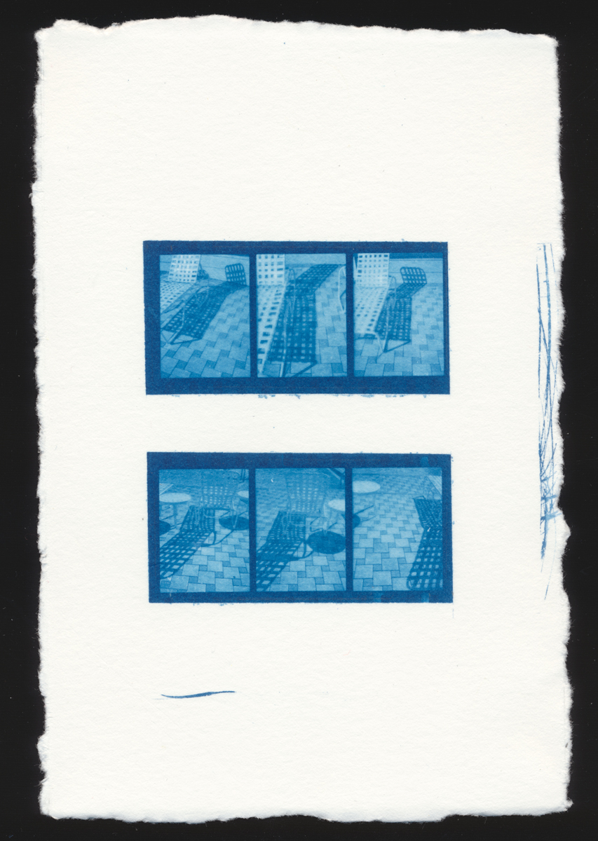 Small cyanotypes in a print