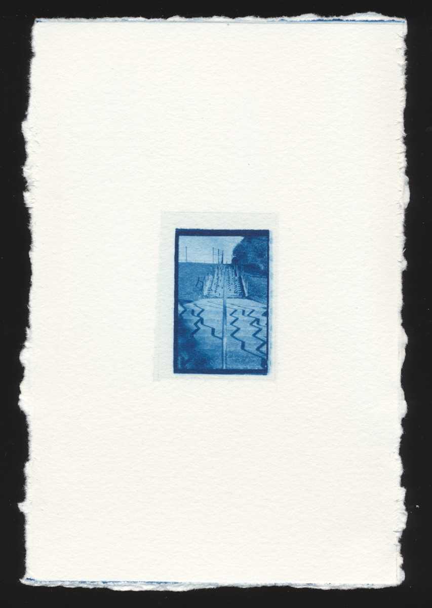 Cyanotype print of stairs