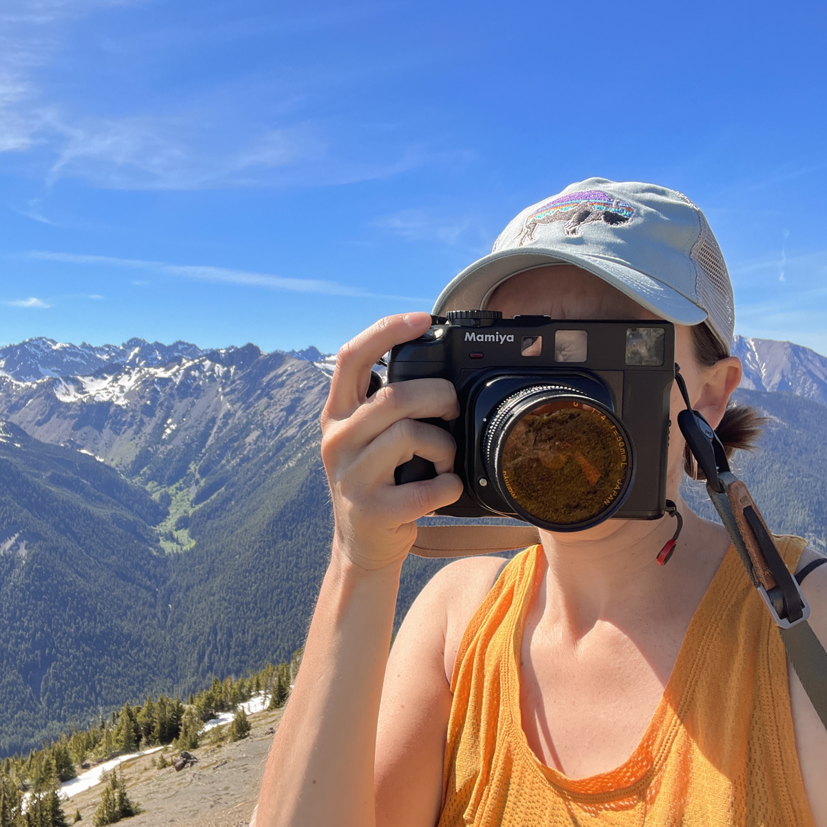 Hilary with her Mamiya 6 camera