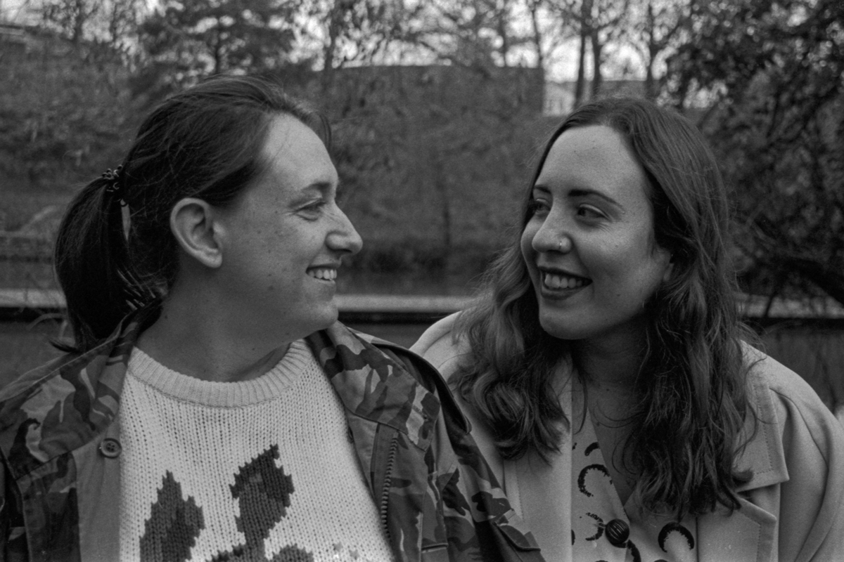 Black and white portrait of a couple