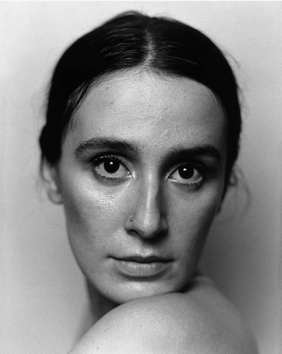 Black and white portrait of a woman