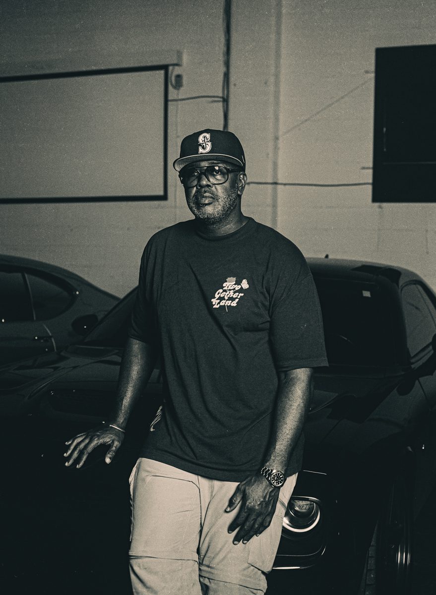 Black and white portrait of a black man