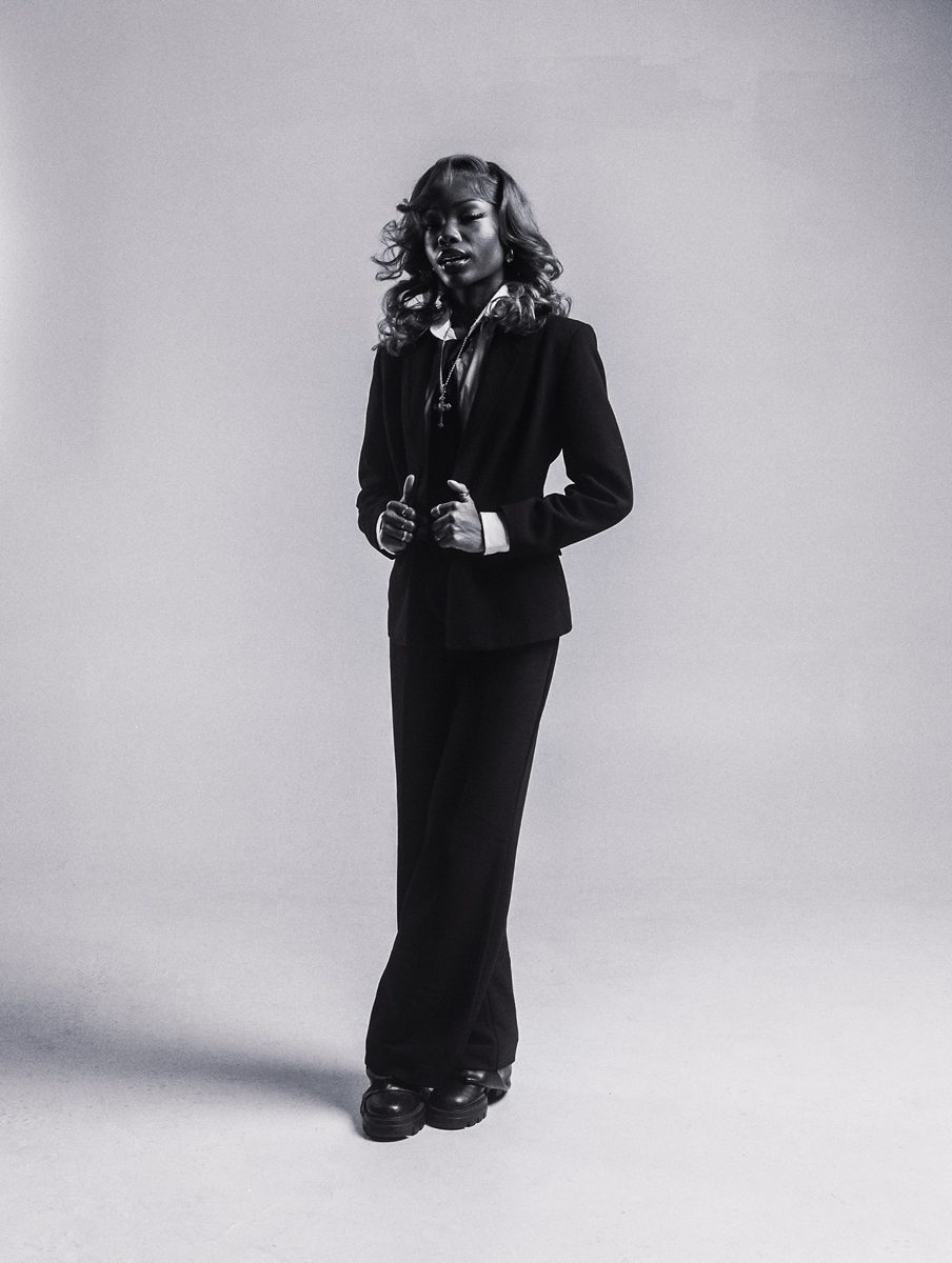 Black and white portrait of a black woman
